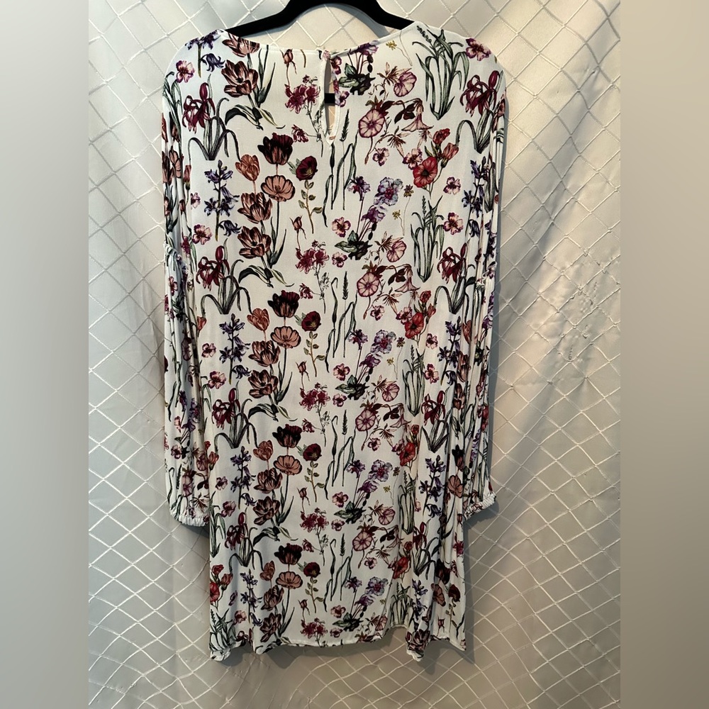 L.O.G.G. Label Of Graded Goods by H&M Long Sleeve White Floral Shift Dre… - Picture 2 of 8